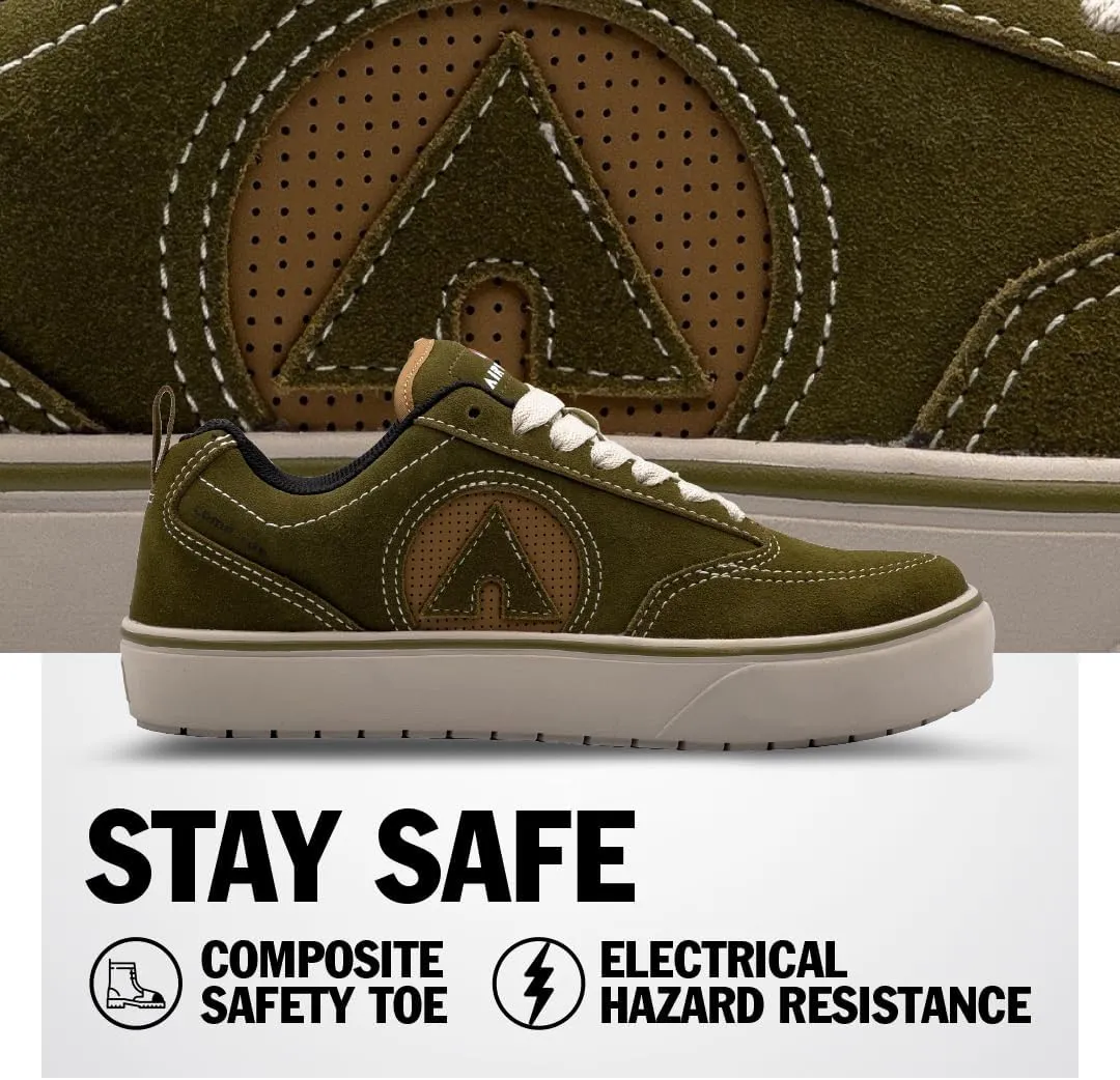 Airwalk Phat A Low Safety Shoes for Men - Non-Slip, Composite Toe, Electrical Hazard Work Footwear