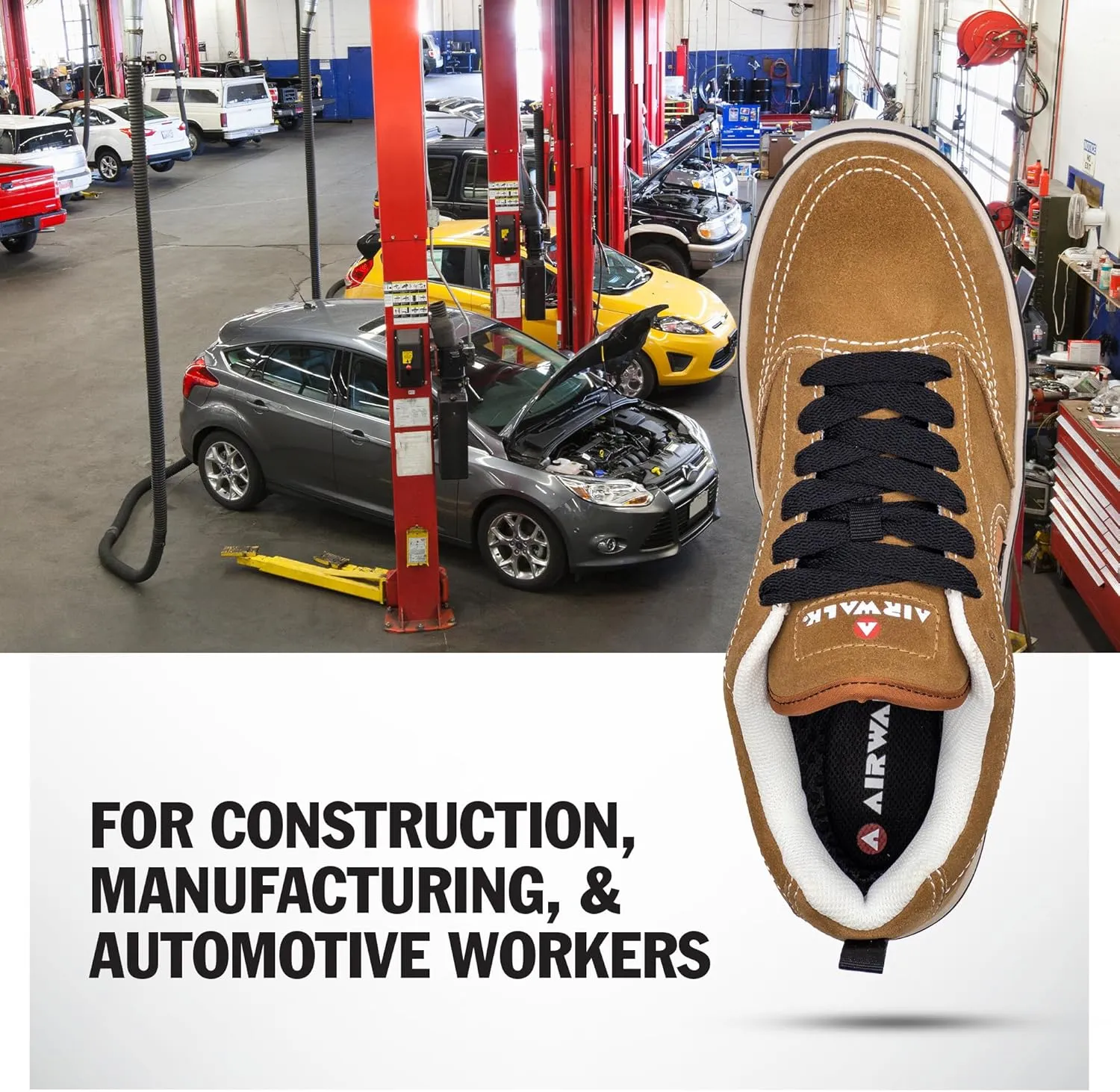 Airwalk Phat A Low Safety Shoes for Men - Non-Slip, Composite Toe, Electrical Hazard Work Footwear
