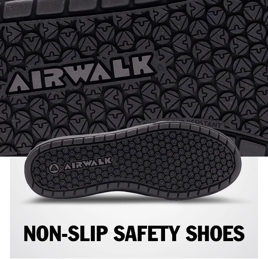 Airwalk Phat A Low Safety Shoes for Men - Non-Slip, Composite Toe, Electrical Hazard Work Footwear