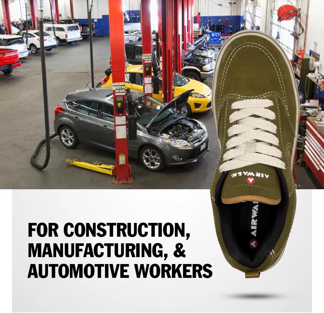 Airwalk Phat A Low Safety Shoes for Men - Non-Slip, Composite Toe, Electrical Hazard Work Footwear
