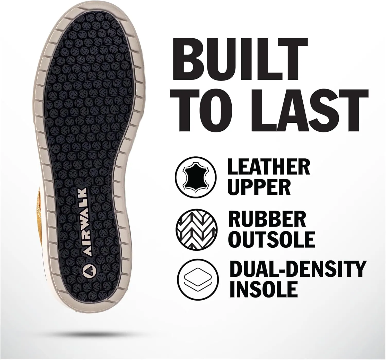 Airwalk Phat A Low Safety Shoes for Men - Non-Slip, Composite Toe, Electrical Hazard Work Footwear