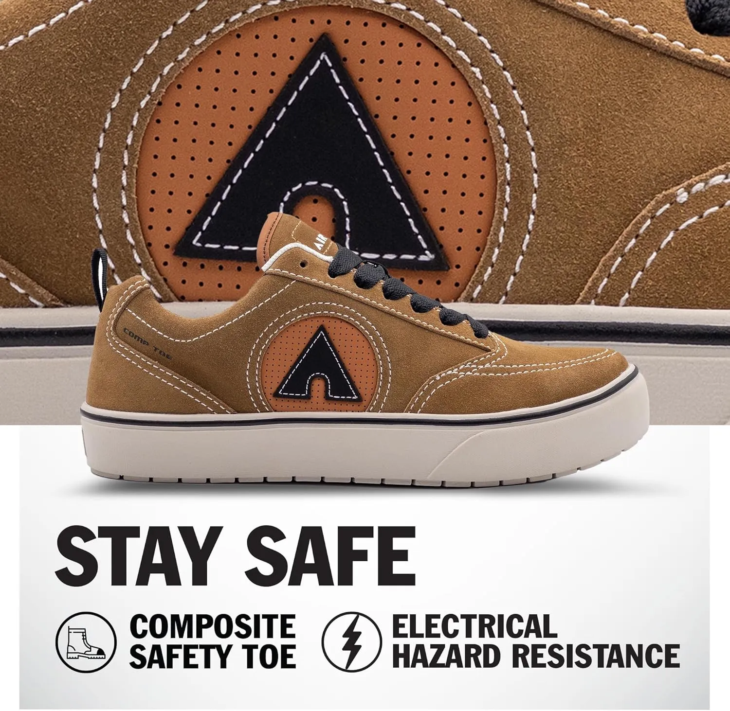 Airwalk Phat A Low Safety Shoes for Men - Non-Slip, Composite Toe, Electrical Hazard Work Footwear