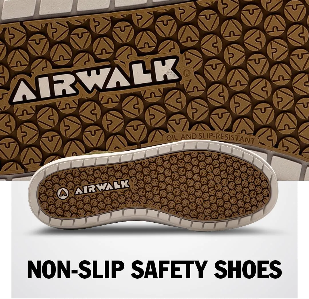 Airwalk Phat A Low Safety Shoes for Men - Non-Slip, Composite Toe, Electrical Hazard Work Footwear