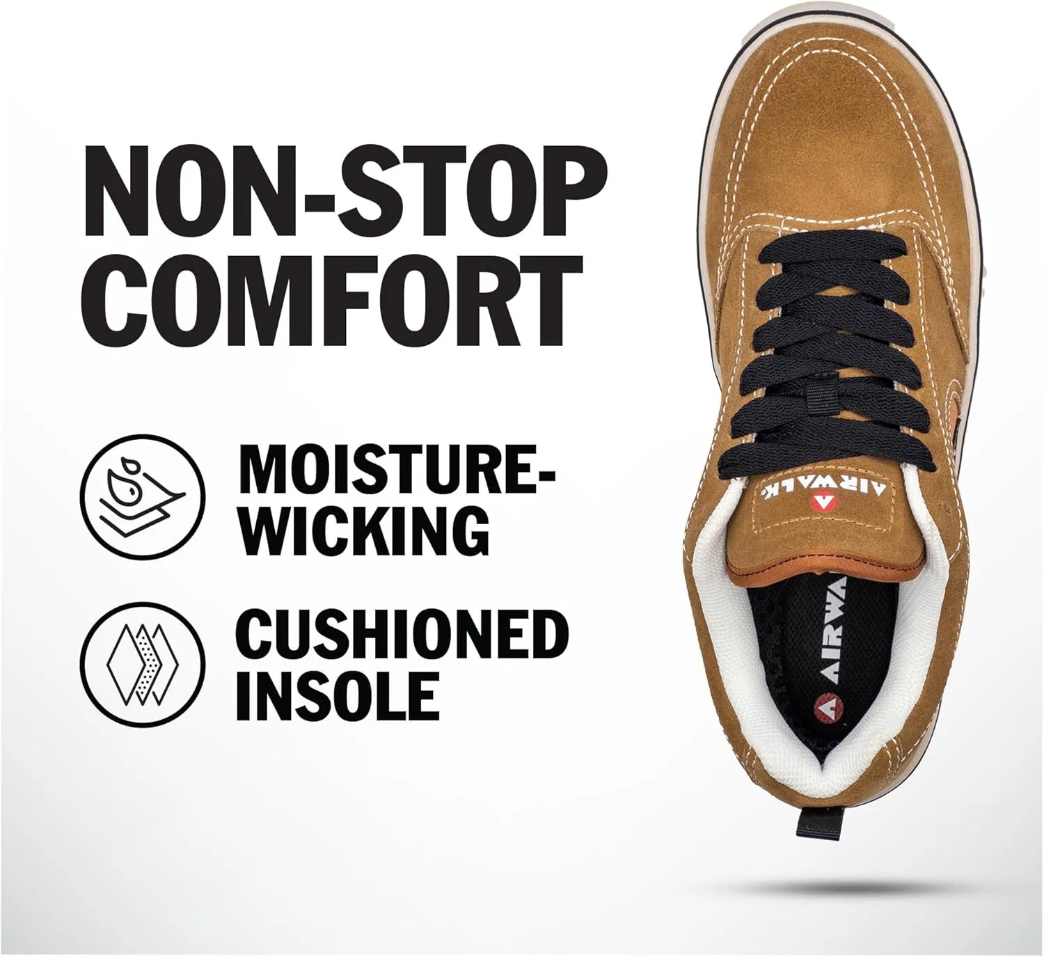Airwalk Phat A Low Safety Shoes for Men - Non-Slip, Composite Toe, Electrical Hazard Work Footwear