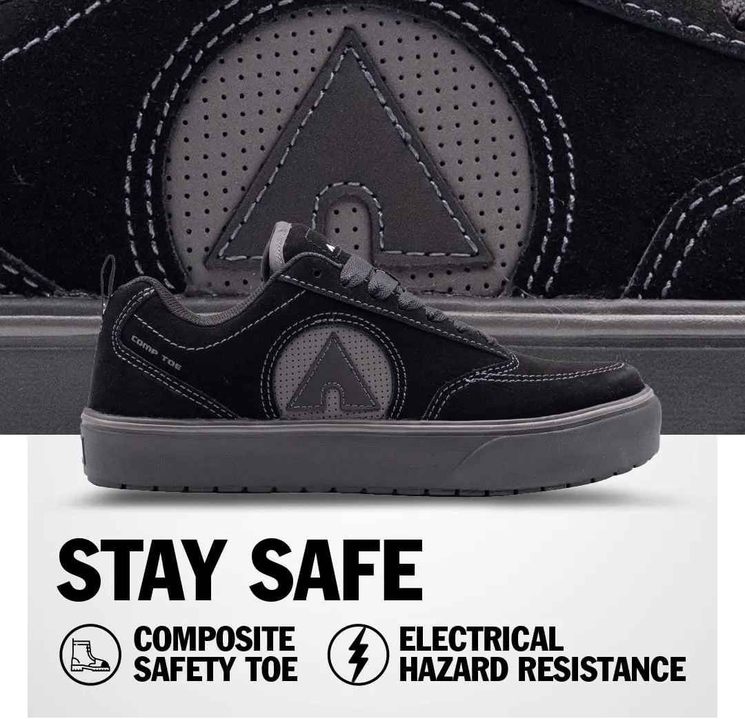 Airwalk Phat A Low Safety Shoes for Men - Non-Slip, Composite Toe, Electrical Hazard Work Footwear