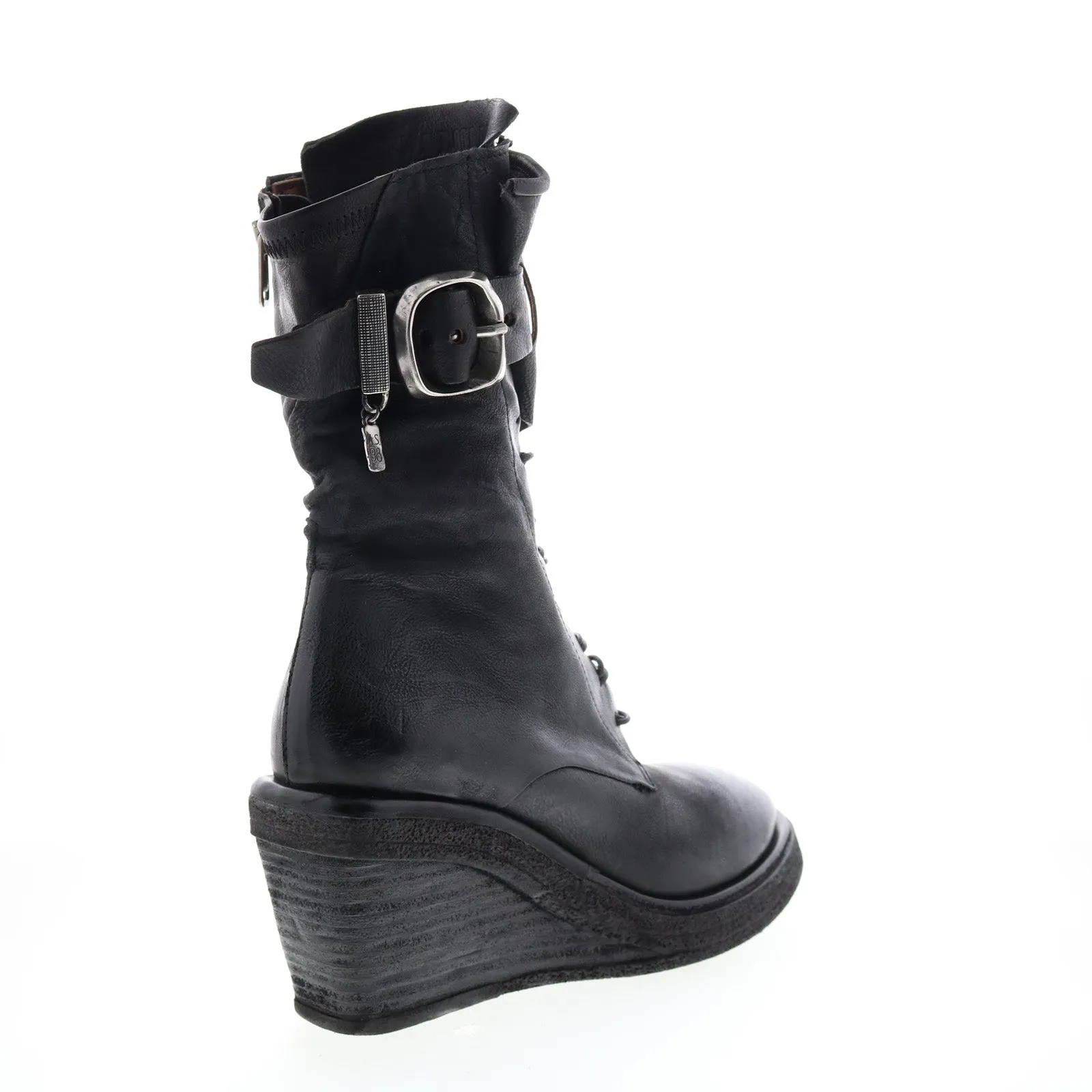 A.S.98 Thatcher A30210-201 Womens Black Leather Casual Dress Boots