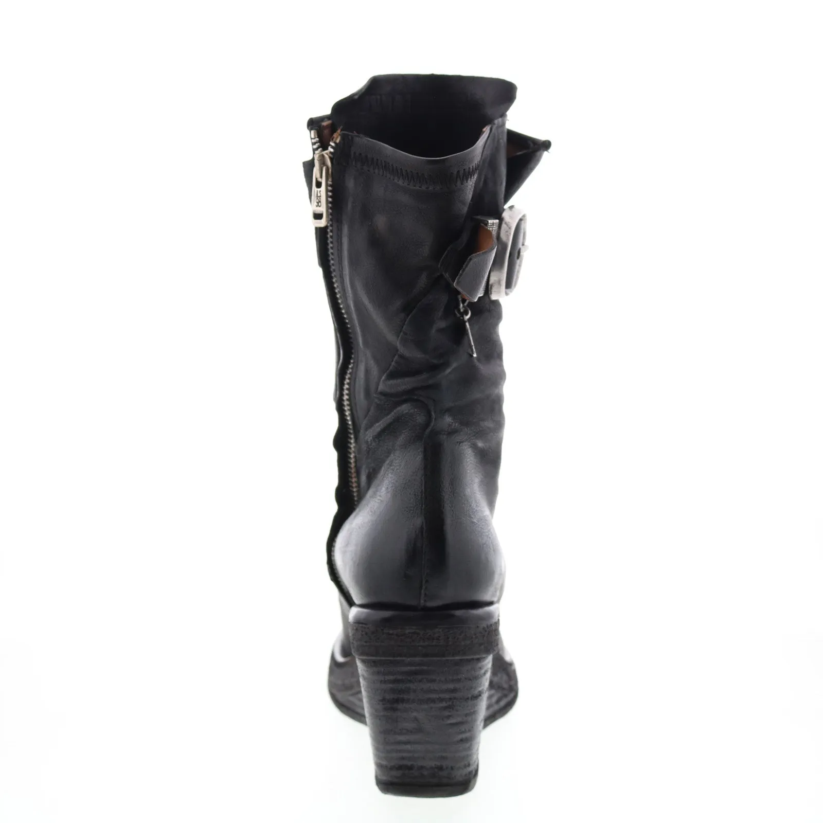 A.S.98 Thatcher A30210-201 Womens Black Leather Casual Dress Boots