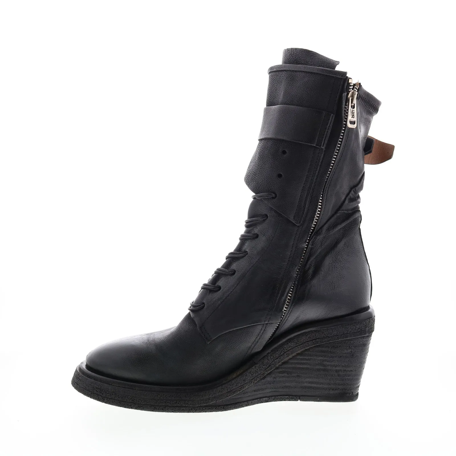 A.S.98 Thatcher A30210-201 Womens Black Leather Casual Dress Boots