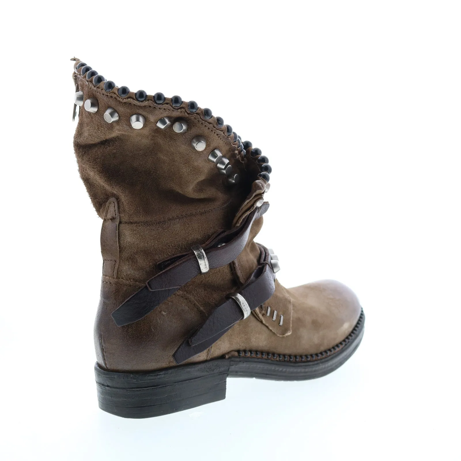 A.S.98 Vianne 250202-201 Womens Brown Leather Hook & Loop Mid Calf Boots