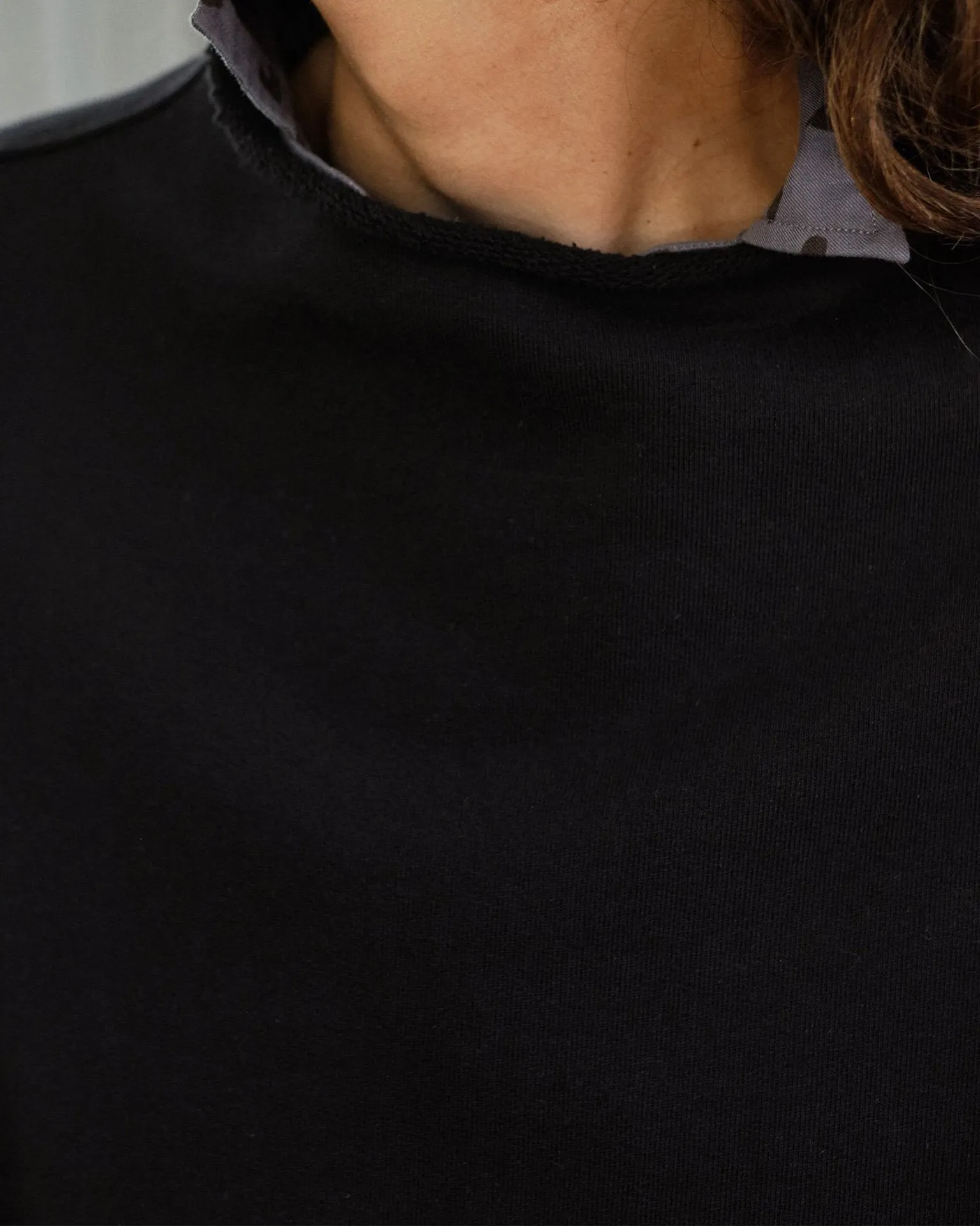 Audrey Funnel Neck Capelet in Black
