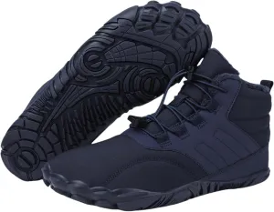 Barefoot Hiking Shoes Women Men Winter Warm Wide Toe Box Snow Boots Minimalist Zero Drop Outdoor Shoe Non Slip Soft Sole Sneakers Comfort Outdoor Ankle Booties Five Finger Sneakers Hike Walking Shoes