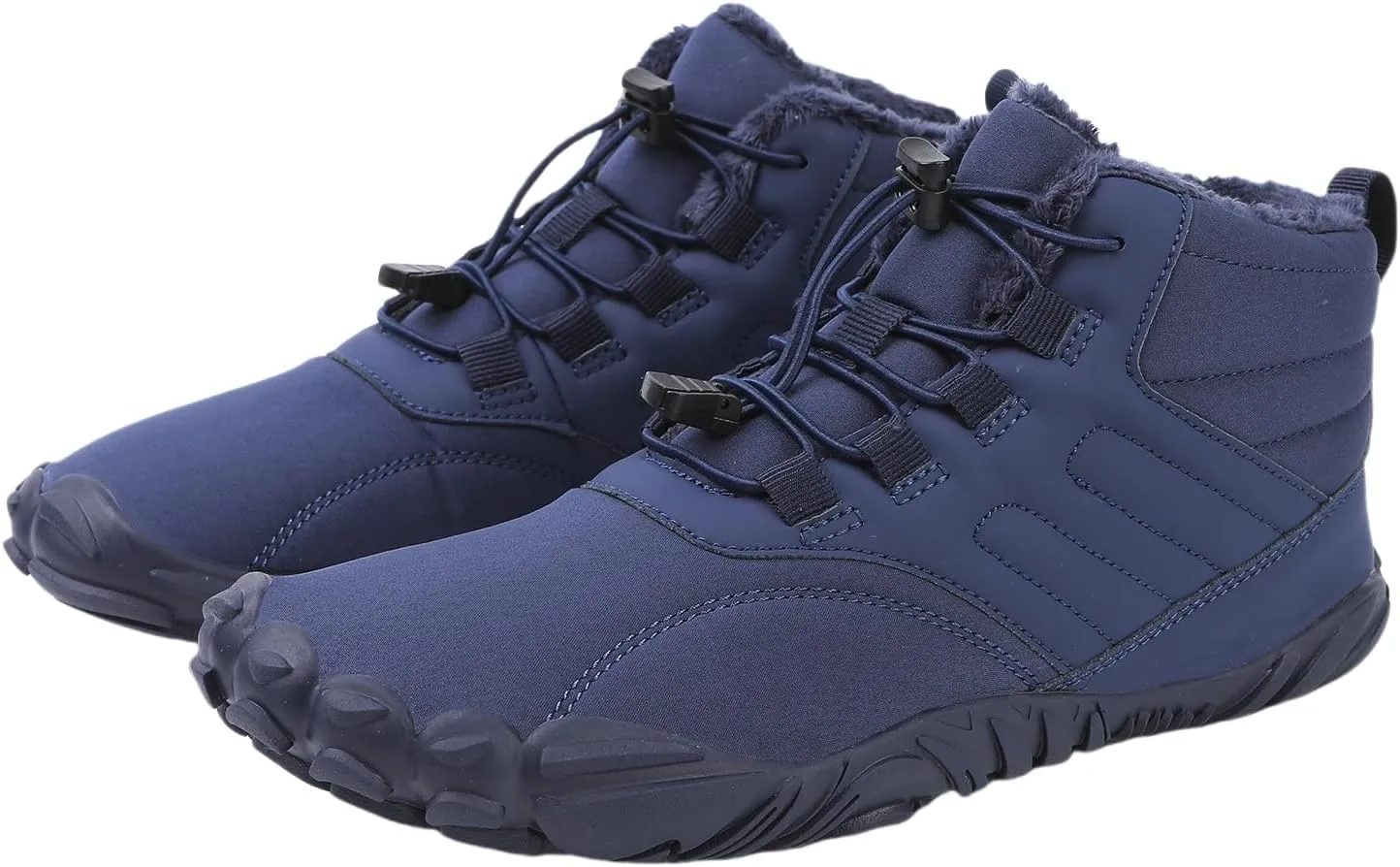 Barefoot Hiking Shoes Women Men Winter Warm Wide Toe Box Snow Boots Minimalist Zero Drop Outdoor Shoe Non Slip Soft Sole Sneakers Comfort Outdoor Ankle Booties Five Finger Sneakers Hike Walking Shoes