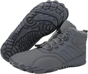 Barefoot Hiking Shoes Women Men Winter Warm Wide Toe Box Snow Boots Minimalist Zero Drop Outdoor Shoe Non Slip Soft Sole Sneakers Comfort Outdoor Ankle Booties Five Finger Sneakers Hike Walking Shoes