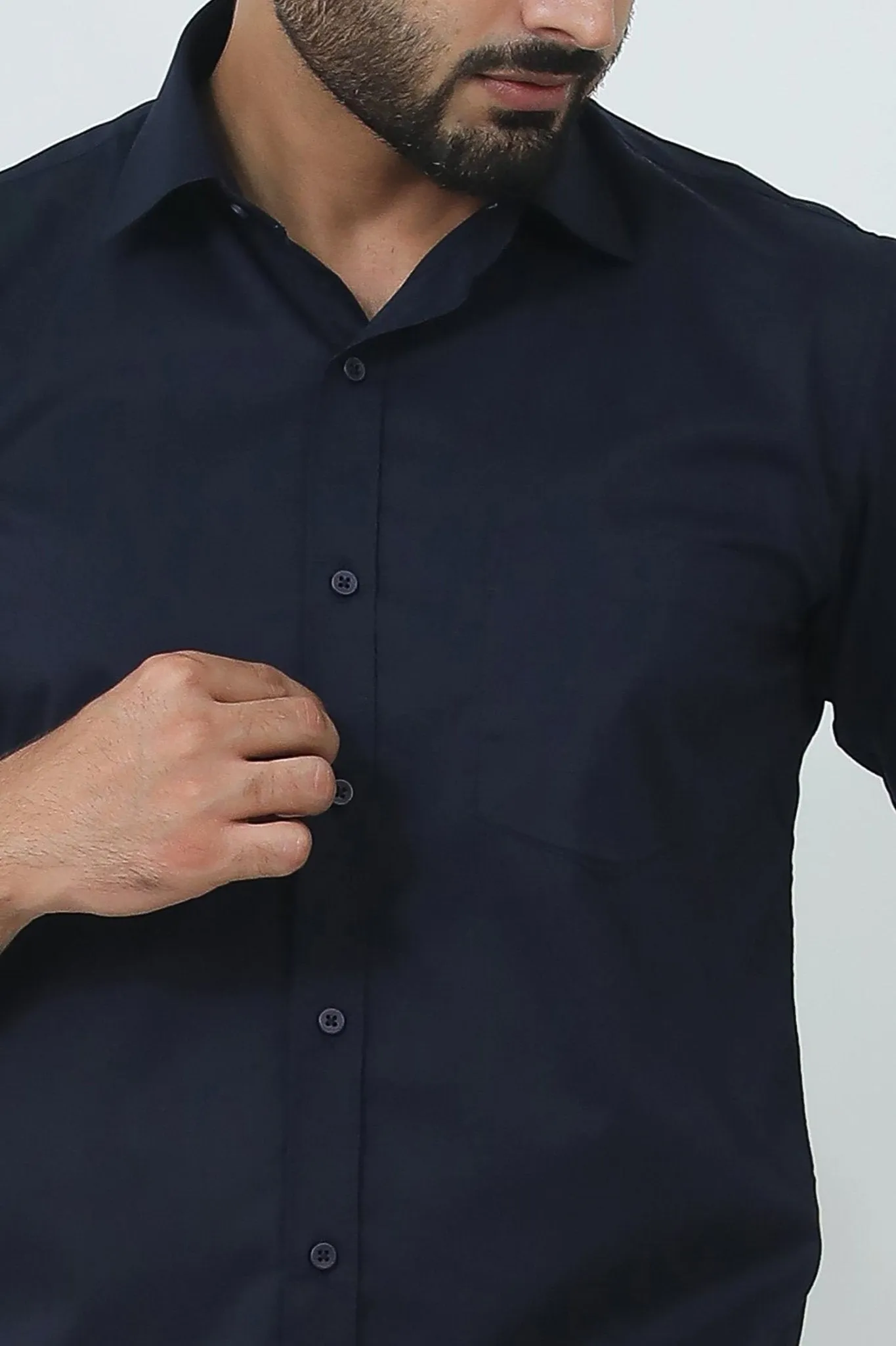Bluebird Men's Blue Polycotton Formal Shirt