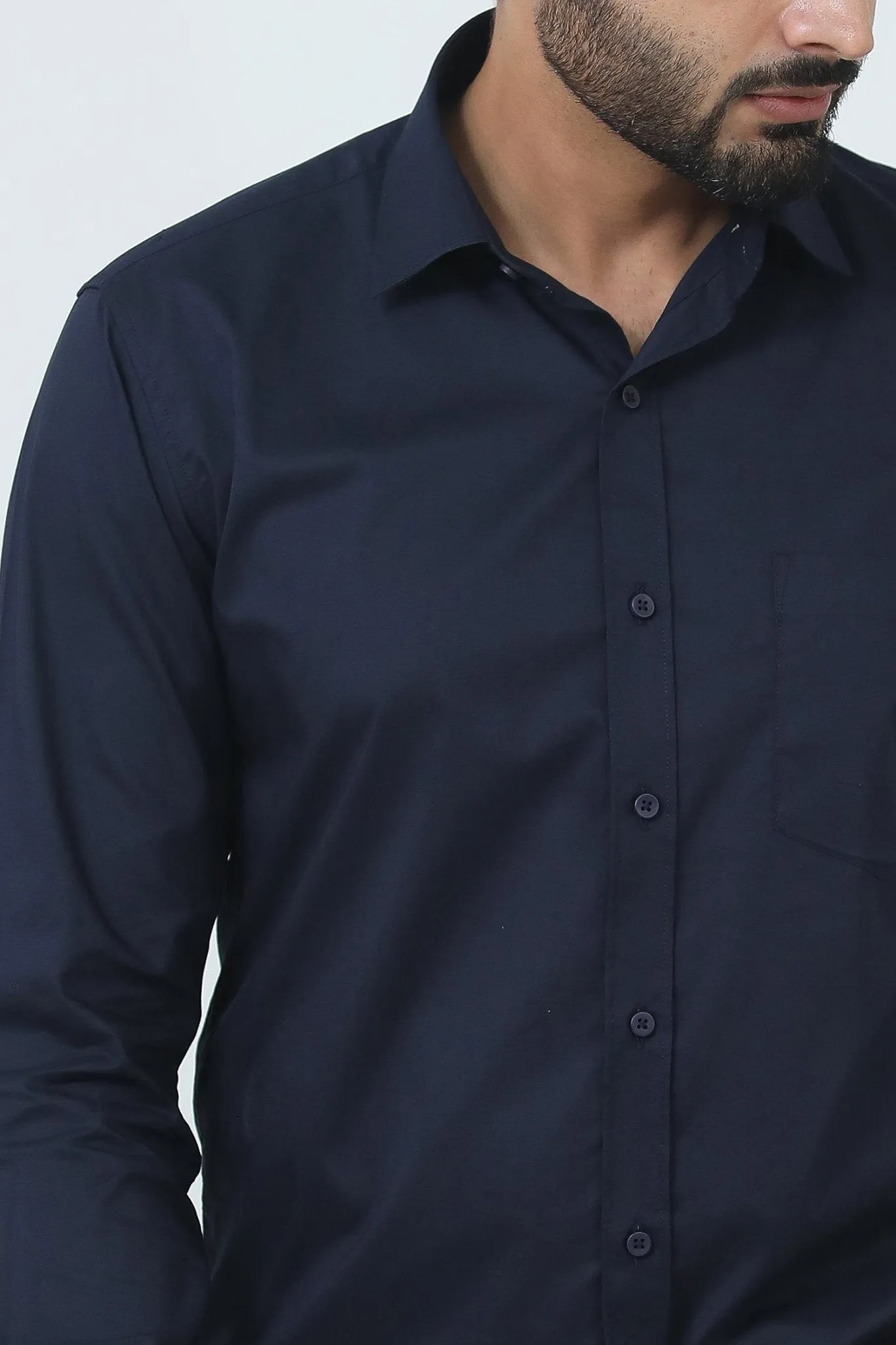 Bluebird Men's Blue Polycotton Formal Shirt