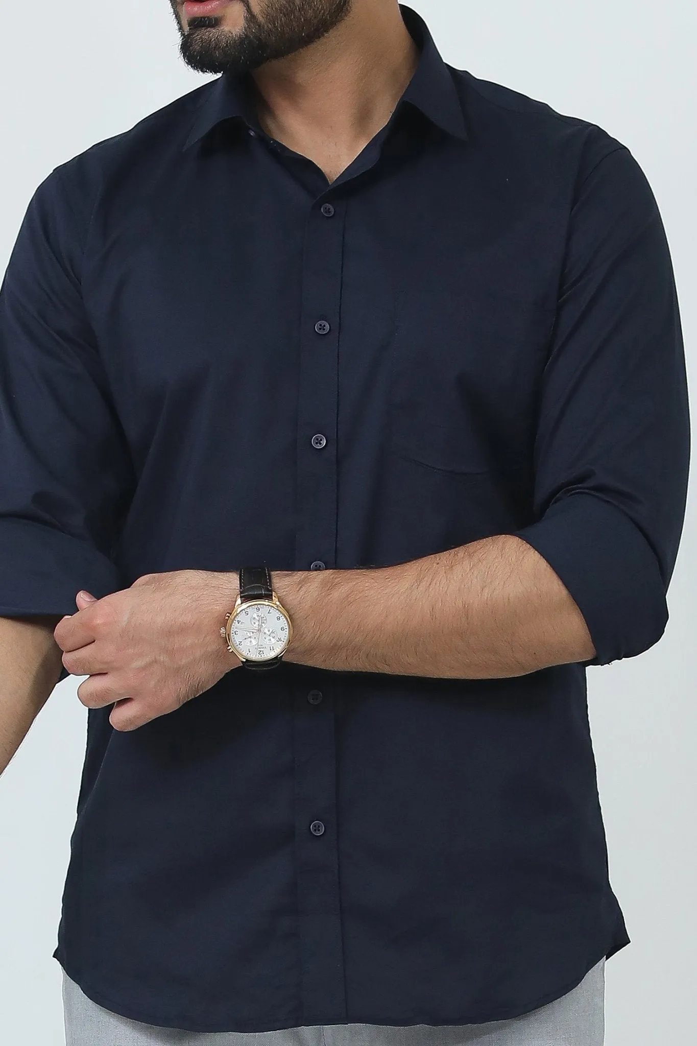 Bluebird Men's Blue Polycotton Formal Shirt