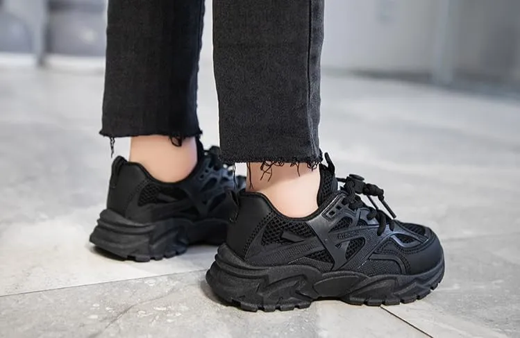 Boys Tennis Shoes Platform Girls Chunky Shoes Breathable Child Sneakers Lightweight