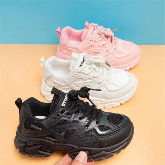 Boys Tennis Shoes Platform Girls Chunky Shoes Breathable Child Sneakers Lightweight