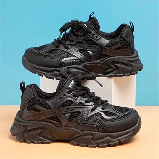 Boys Tennis Shoes Platform Girls Chunky Shoes Breathable Child Sneakers Lightweight