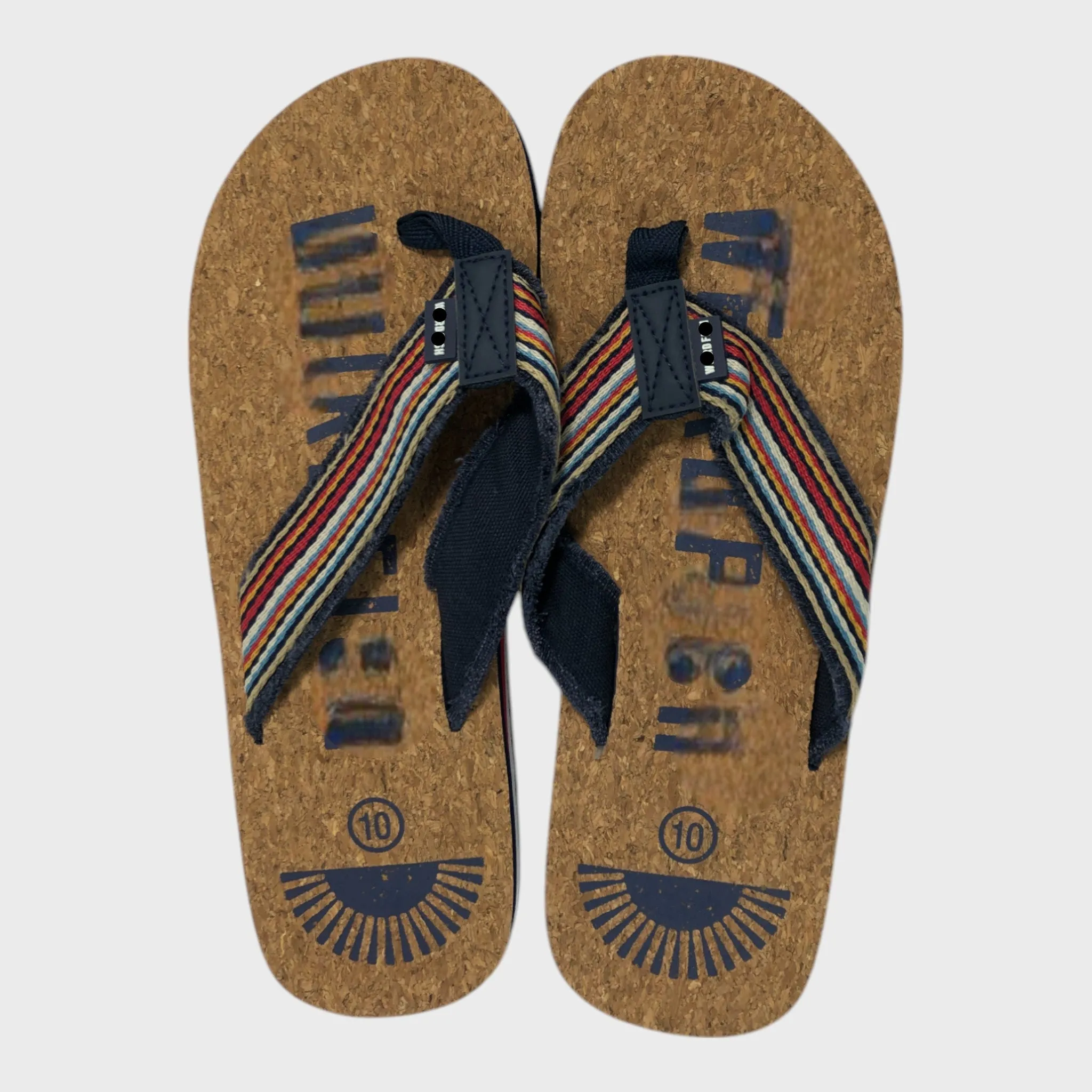 Branded Dark Blue Cork Flip Flops  - Size 10 UK