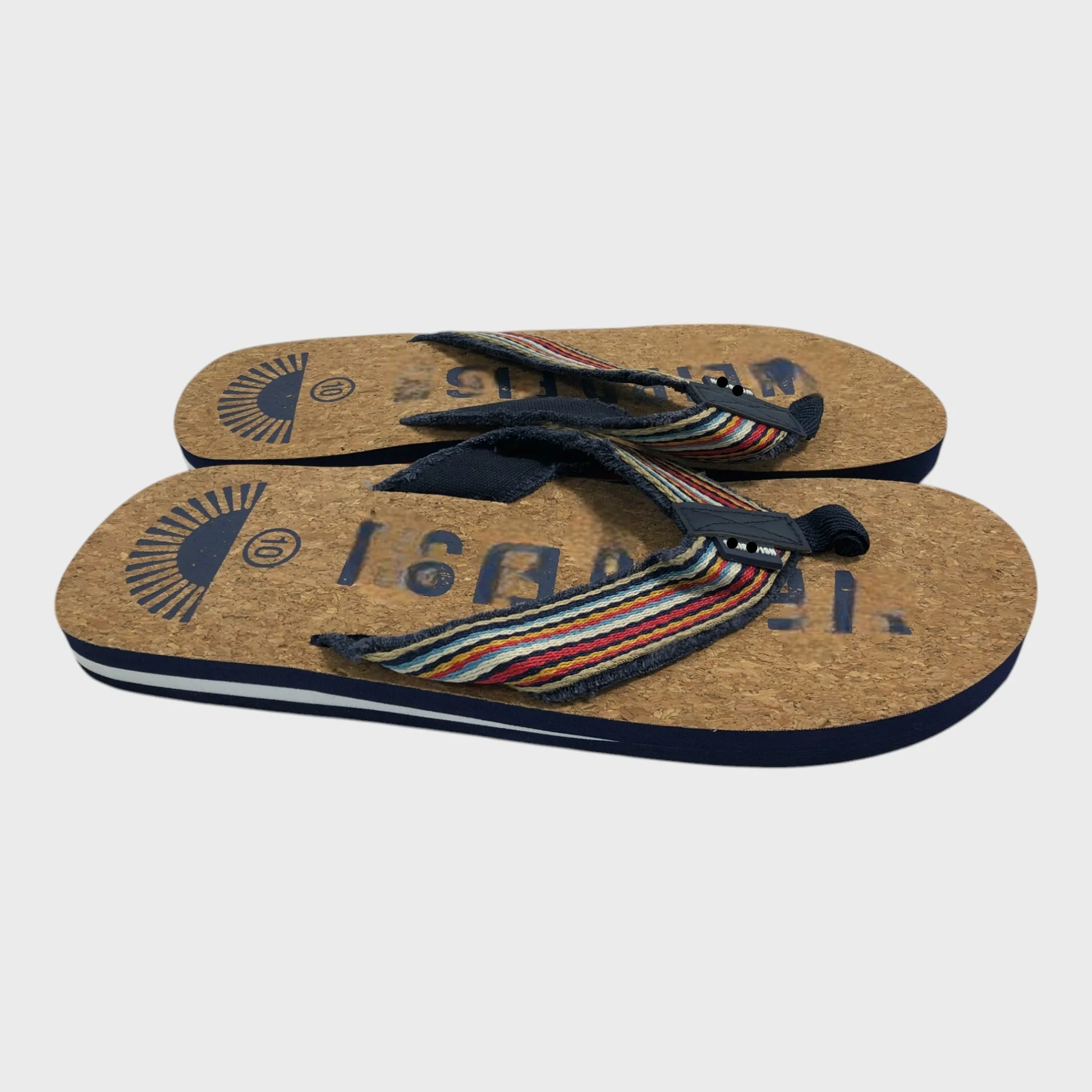 Branded Dark Blue Cork Flip Flops  - Size 10 UK