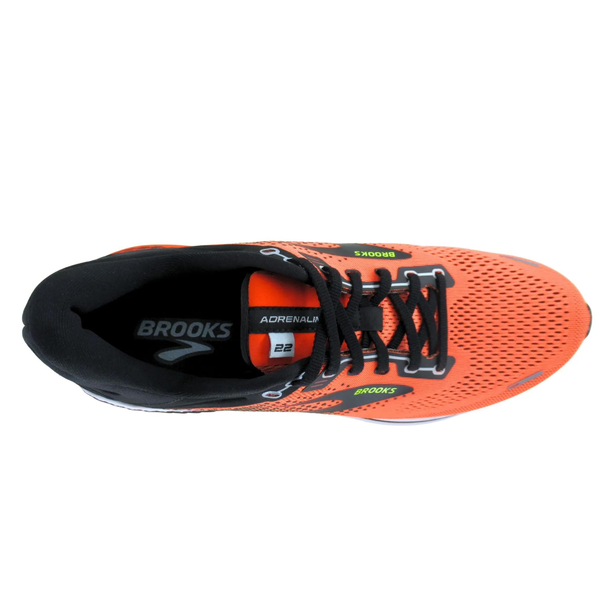Brooks Men's 110366 846 Adrenaline GTS 22 Orange Black White Cushion Support Running Shoes