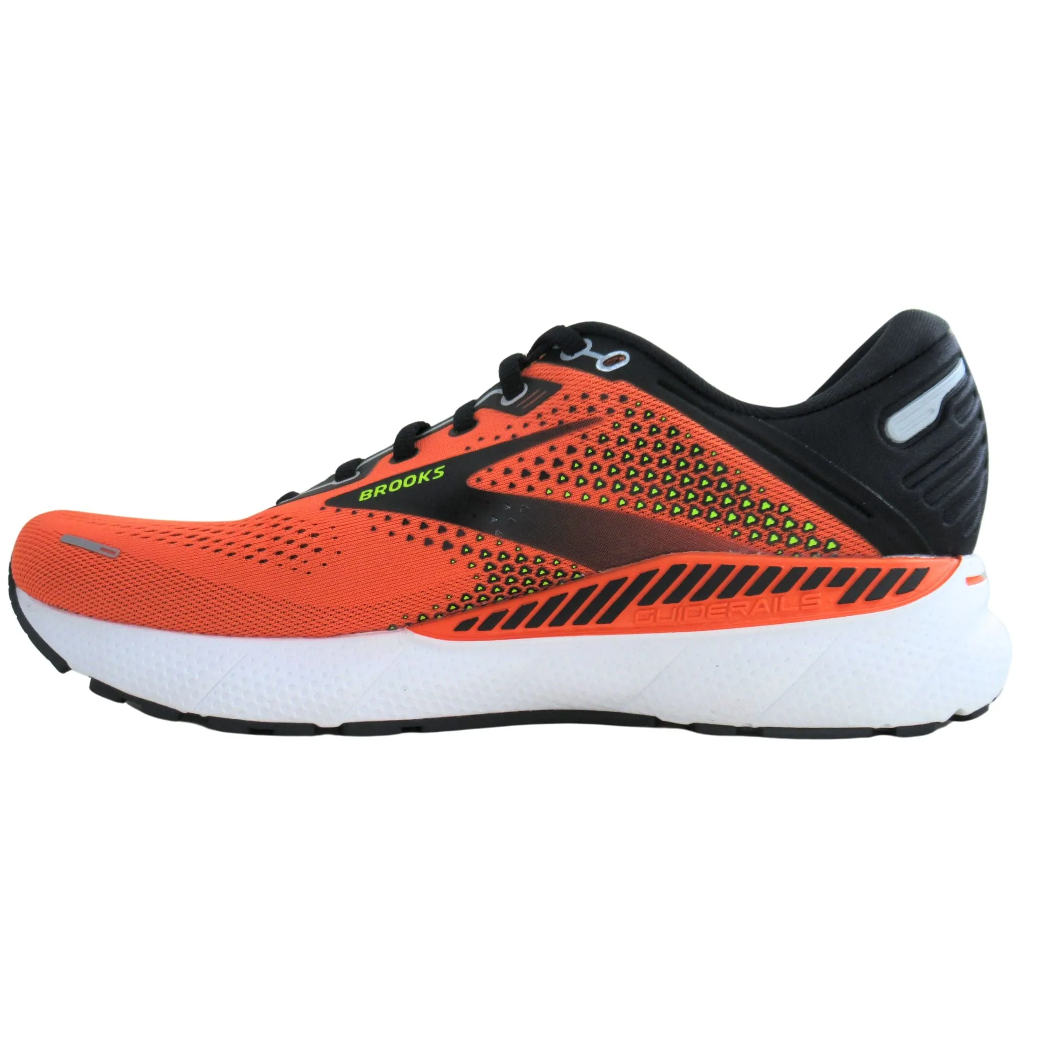 Brooks Men's 110366 846 Adrenaline GTS 22 Orange Black White Cushion Support Running Shoes