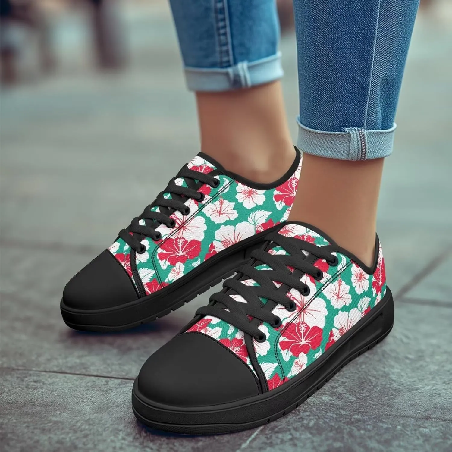 Canvas Shoes for Women Low Top Casual White Black Sneakers Womens Lace Up Fashion Comfortable Walking Shoes