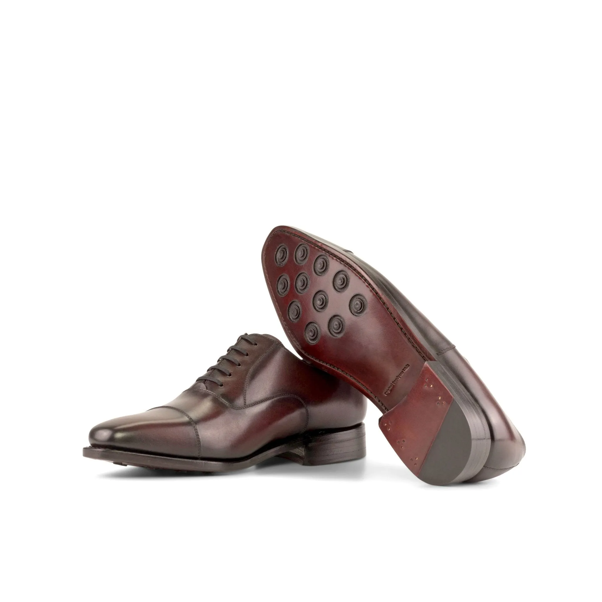 Cap Toe Oxford in Burgundy Box Calf