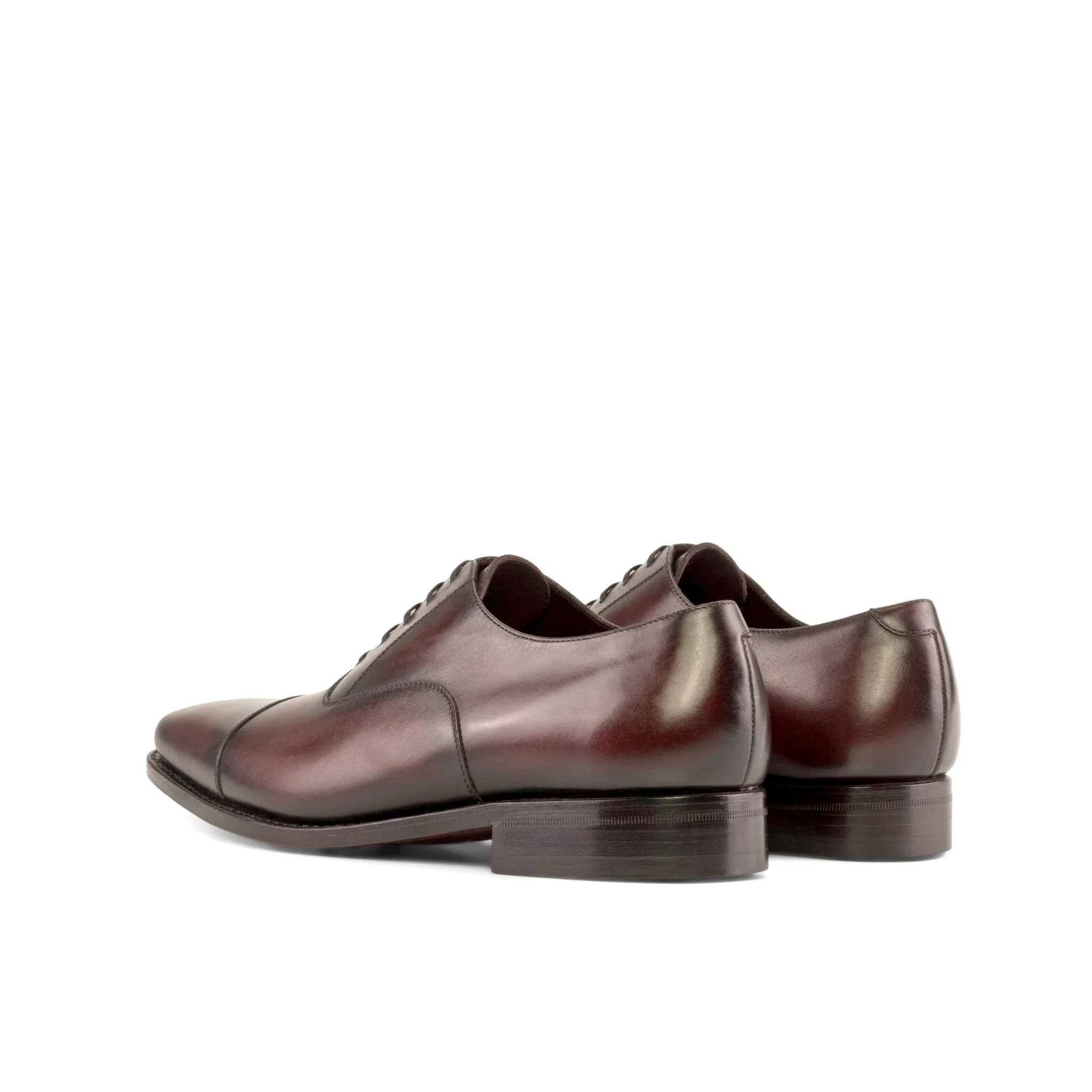 Cap Toe Oxford in Burgundy Box Calf