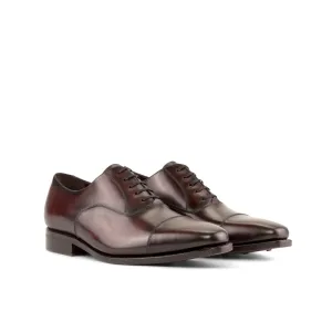 Cap Toe Oxford in Burgundy Box Calf