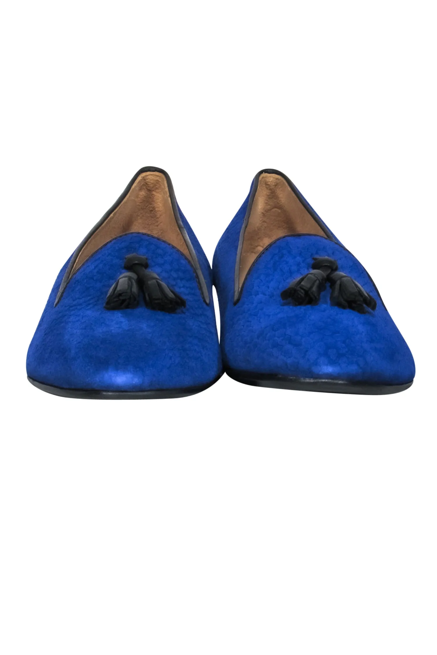 Chatelles - Blue Suede Snakeskin Embossed Loafers w/ Tassels Sz 10