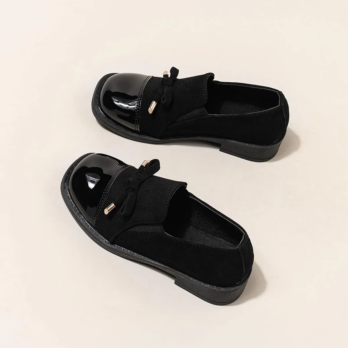Children??s Platform Loafers ?C Faux Leather Lace-Up Loafers for Kids, Lightweight Party & Wedding Shoes, Imitation Suede Upper
