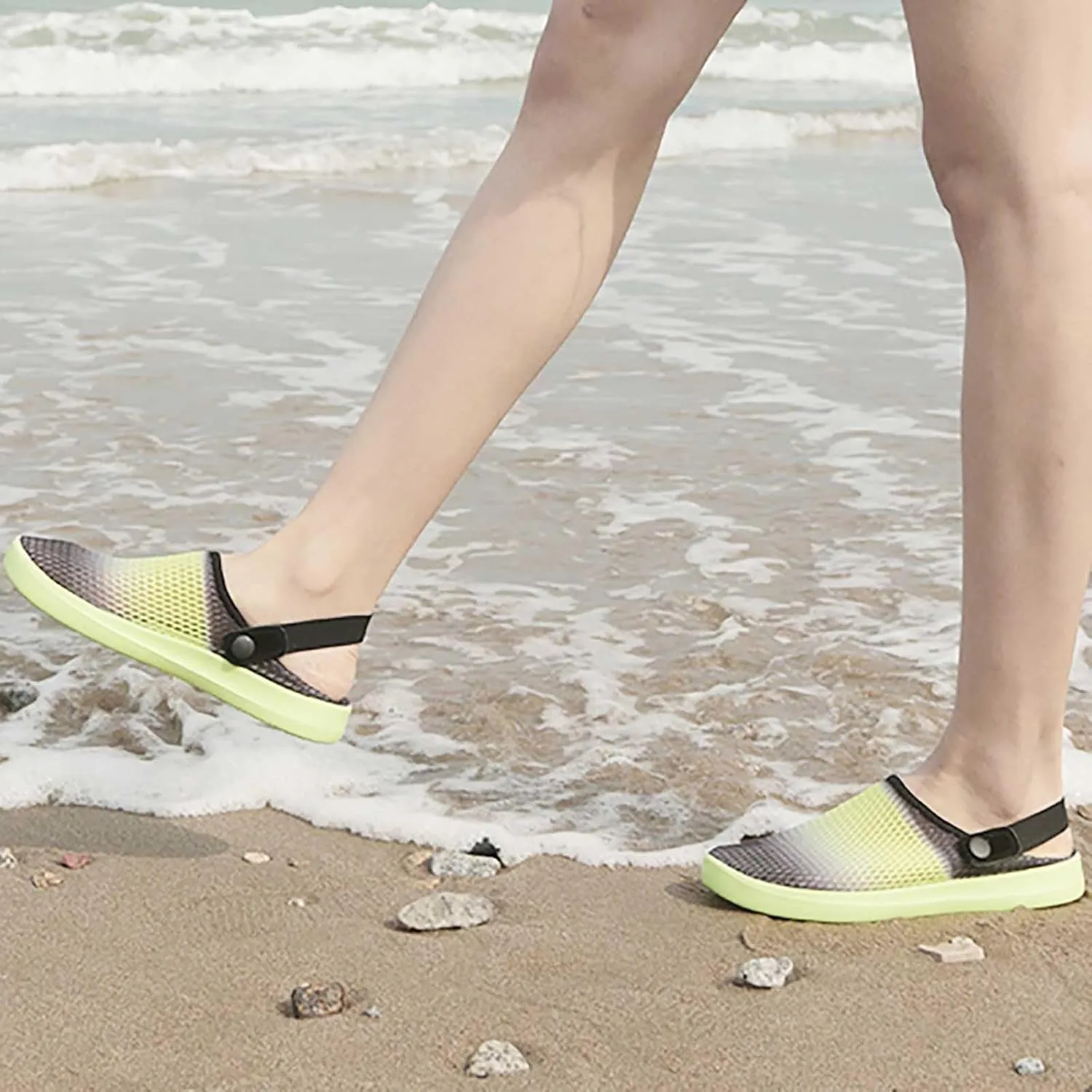 Couples' Spring and Summer Fashion Color Matching Mesh Breathable Non Slip Wet Slippers Slides Size 11 Women