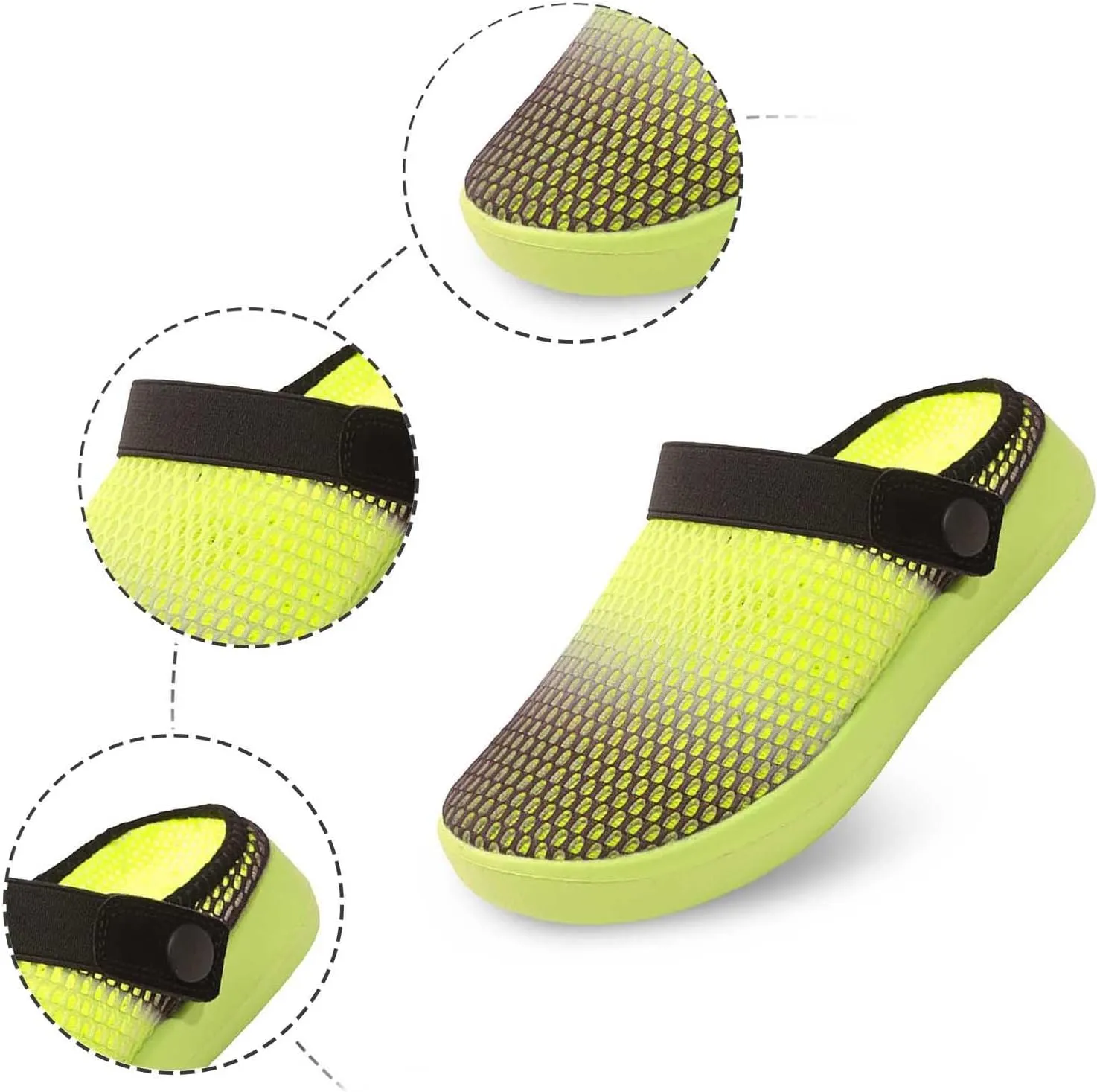 Couples' Spring and Summer Fashion Color Matching Mesh Breathable Non Slip Wet Slippers Slides Size 11 Women