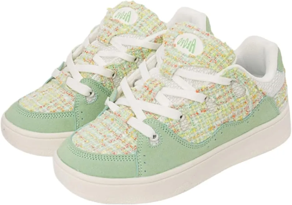 Cute Kawaii Shoes with Bread Shape Chunky Platform Lace-up Comfy Non Slip Lightweight Softy Casual Skate Sneakers Y2K Pretty Pastel Retro Trendy Gifts for Women Girls Summer Streetwear Back to School