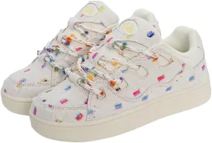 Cute Kawaii Shoes with Bread Shape Chunky Platform Lace-up Comfy Non Slip Lightweight Softy Casual Skate Sneakers Y2K Pretty Pastel Retro Trendy Gifts for Women Girls Summer Streetwear Back to School