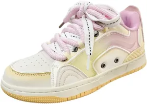 Cute Y2K Shoes with Whimsical Jelly Design Chunky Platform Kawaii Y2K Pretty Pastel Retro Trendy Sneakers with Translucent Design for Women Girls Streetwear, Skateboarding