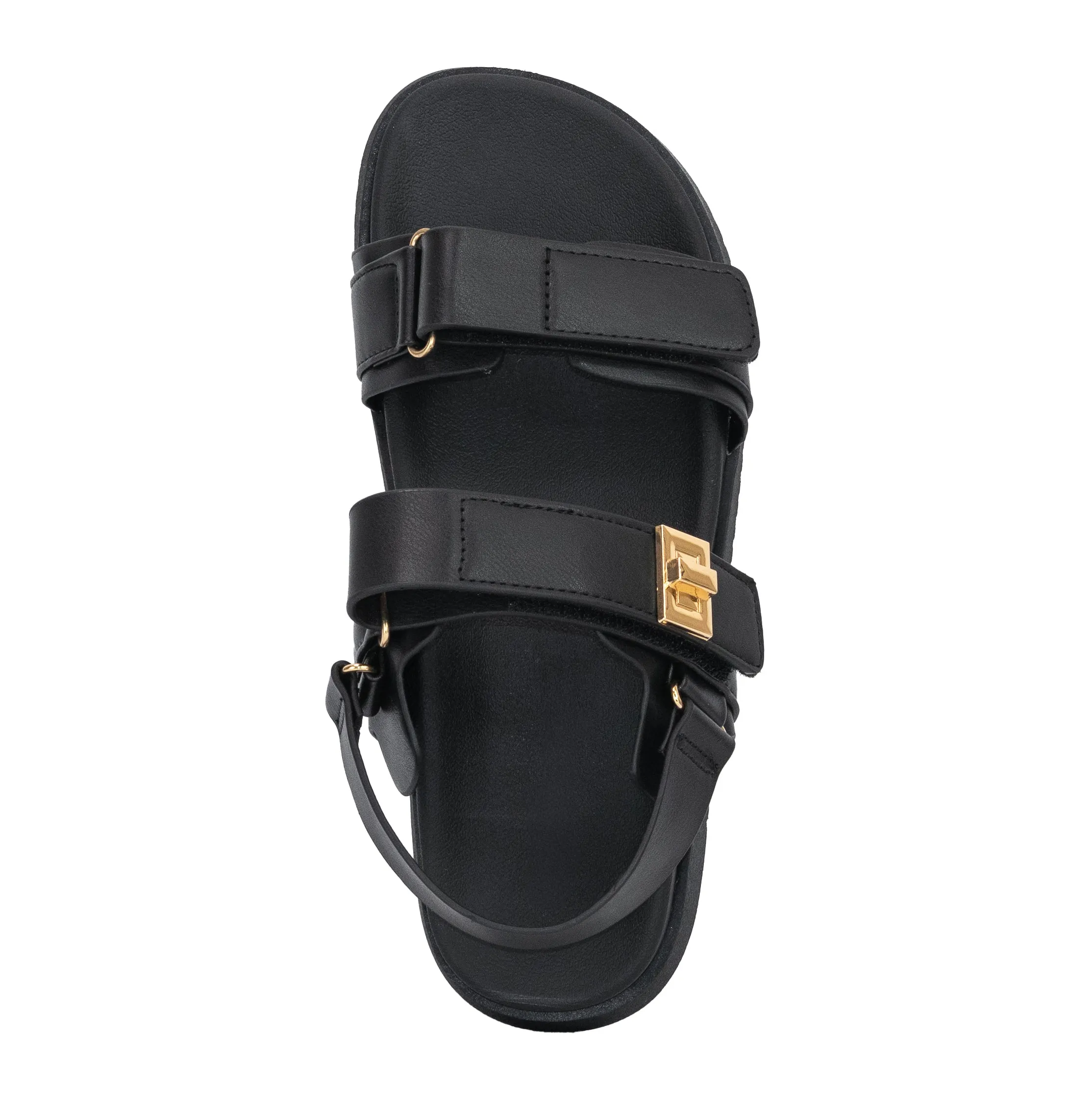 Daniela - Wide Fit Adjustable Double Strap Flat Sandals, Comfortable Summer Footwear, Stylish Casual Sandals, Versatile Everyday Shoes