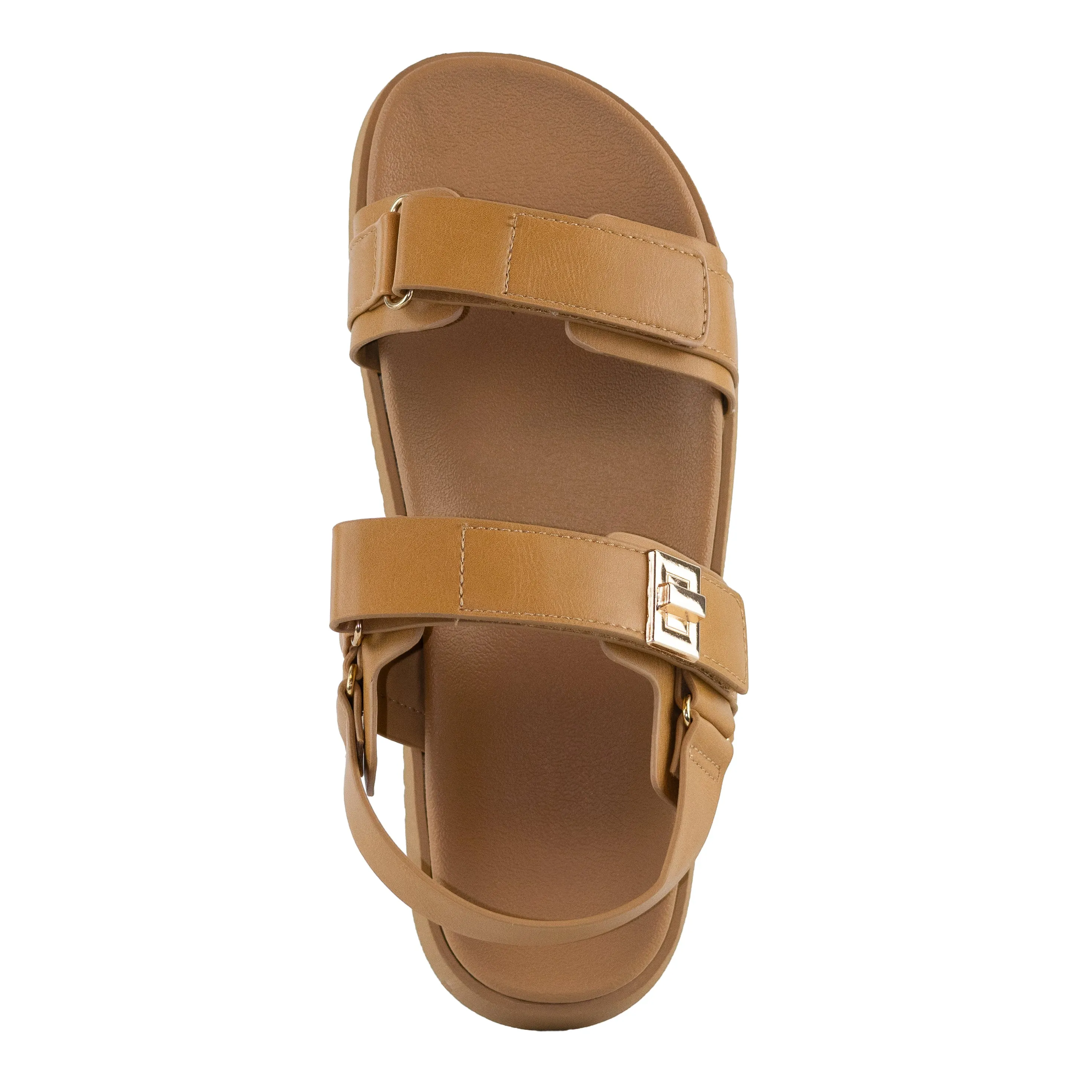 Daniela - Wide Fit Adjustable Double Strap Flat Sandals, Comfortable Summer Footwear, Stylish Casual Sandals, Versatile Everyday Shoes