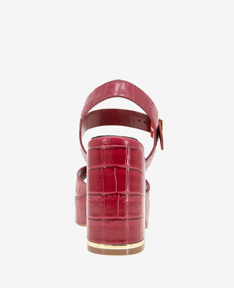 Darla Croco Platform Heeled Sandal