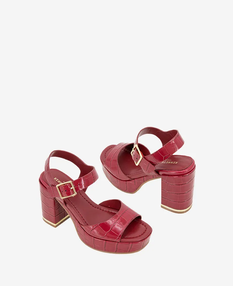 Darla Croco Platform Heeled Sandal