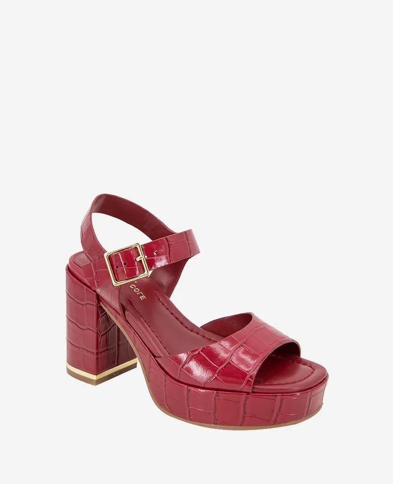 Darla Croco Platform Heeled Sandal