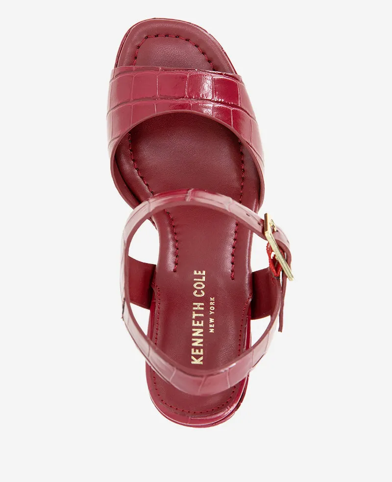 Darla Croco Platform Heeled Sandal