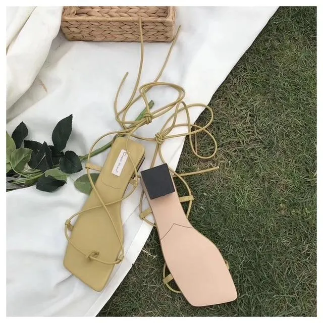 DonleeQueen™  Lace Up Back Strap Sandals