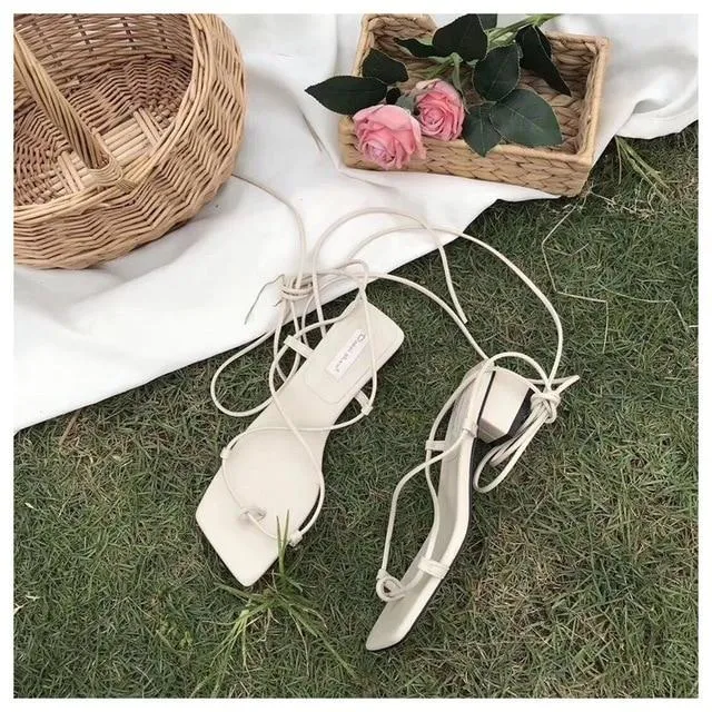 DonleeQueen™  Lace Up Back Strap Sandals