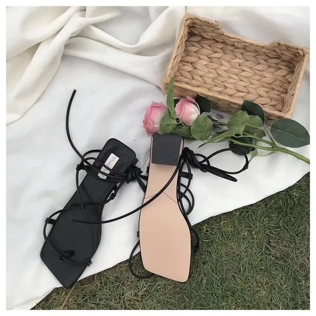 DonleeQueen™  Lace Up Back Strap Sandals