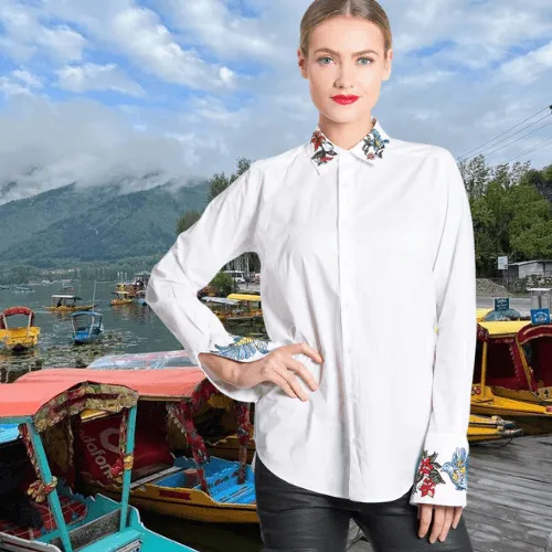 Embroidered Poplin Shirt