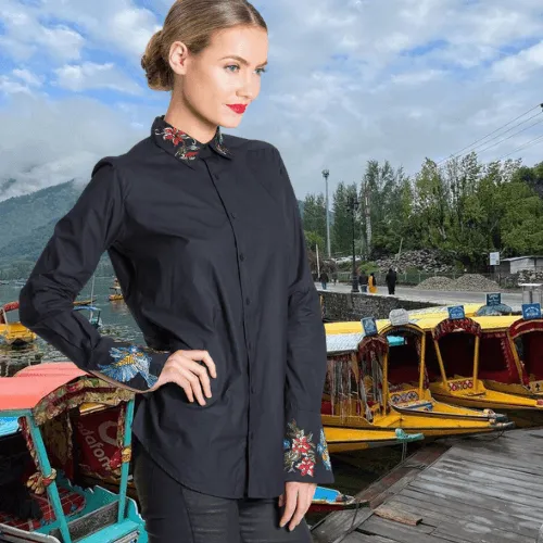 Embroidered Poplin Shirt