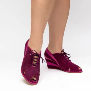 Esme Women's 1930s Wedges (Fuchsia/Wine)